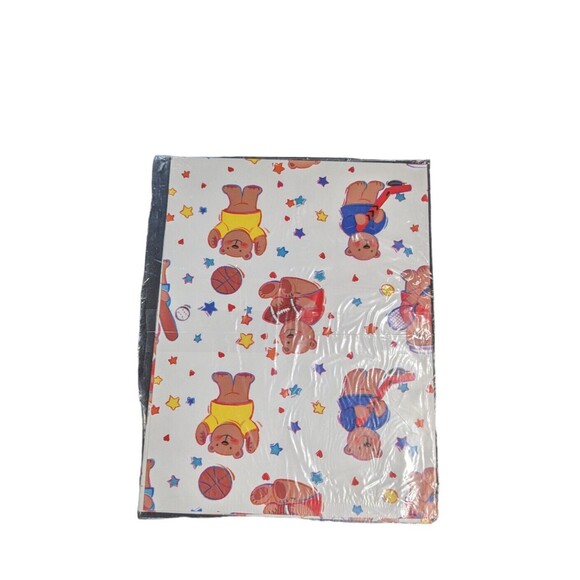 Vintage Forget Me Not Gift Wrap Paper Bears Sports Kids 2.5 Ft x 1.1 Yds - Picture 2 of 3